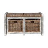 Paki 30" 2 Drawer Wicker Storage Bench