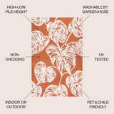 Livid High-Low Two-Tone Monstera Leaf Indoor/Outdoor Area Rug