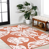Livid High-Low Two-Tone Monstera Leaf Indoor/Outdoor Area Rug