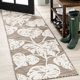 Livid High-Low Two-Tone Monstera Leaf Indoor/Outdoor Area Rug