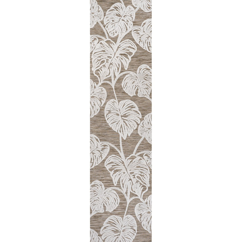 Livid High-Low Two-Tone Monstera Leaf Indoor/Outdoor Area Rug