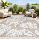 Livid High-Low Two-Tone Monstera Leaf Indoor/Outdoor Area Rug