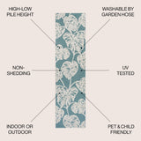 Livid High-Low Two-Tone Monstera Leaf Indoor/Outdoor Area Rug