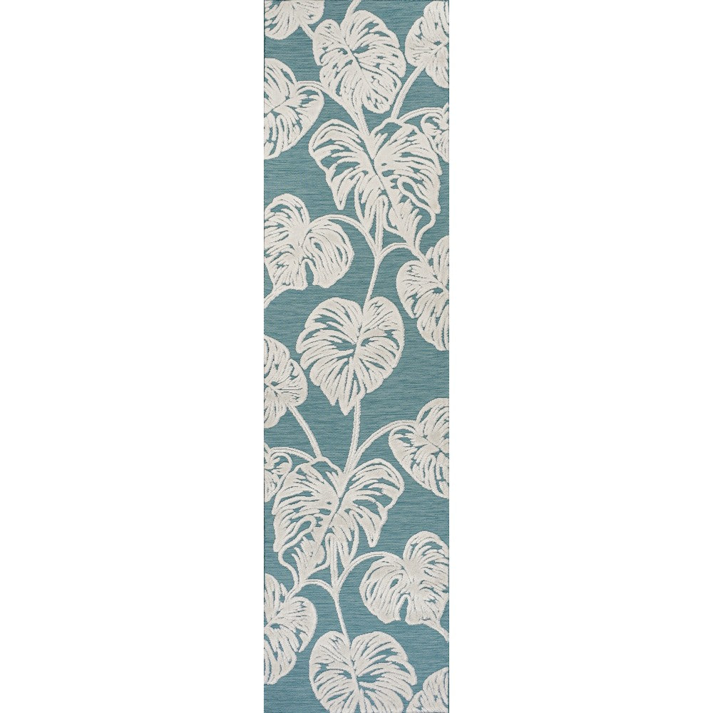 Livid High-Low Two-Tone Monstera Leaf Indoor/Outdoor Area Rug