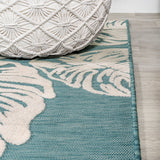Livid High-Low Two-Tone Monstera Leaf Indoor/Outdoor Area Rug