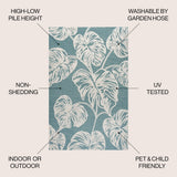 Livid High-Low Two-Tone Monstera Leaf Indoor/Outdoor Area Rug