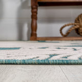 Livid High-Low Two-Tone Monstera Leaf Indoor/Outdoor Area Rug