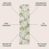 Livid High-Low Two-Tone Monstera Leaf Indoor/Outdoor Area Rug