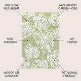 Livid High-Low Two-Tone Monstera Leaf Indoor/Outdoor Area Rug