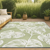 Livid High-Low Two-Tone Monstera Leaf Indoor/Outdoor Area Rug