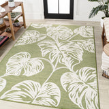 Livid High-Low Two-Tone Monstera Leaf Indoor/Outdoor Area Rug
