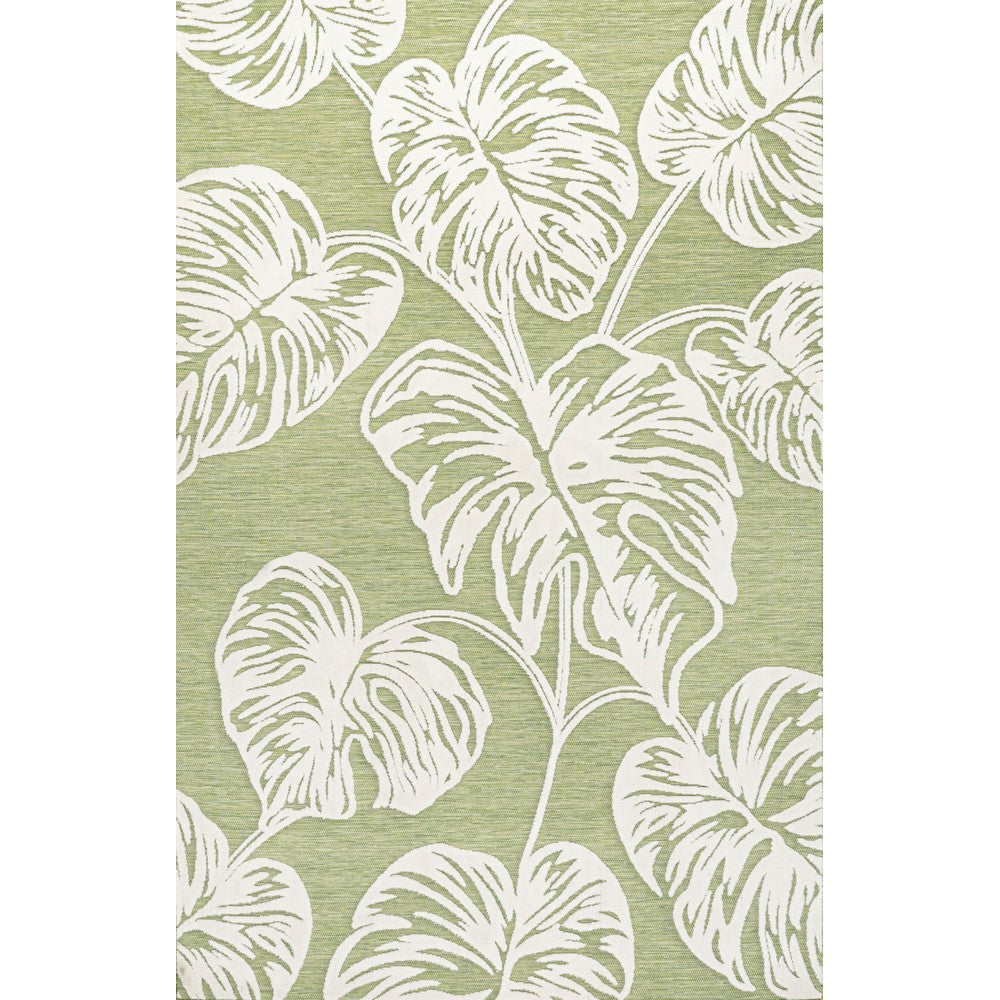 Livid High-Low Two-Tone Monstera Leaf Indoor/Outdoor Area Rug
