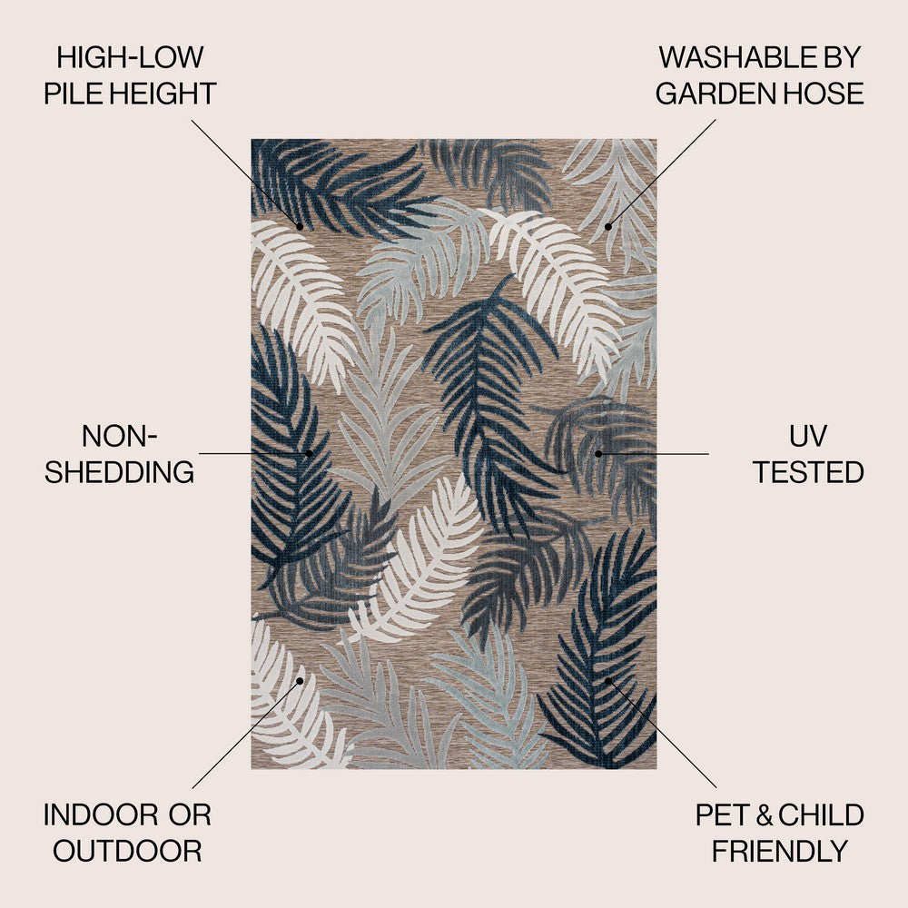 Tropical High-Low Tropical Palm Indoor/Outdoor Area Rug
