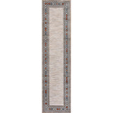 Well High-Low Modern Diamond Border Indoor/Outdoor Area Rug