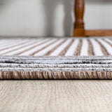Well High-Low Modern Diamond Border Indoor/Outdoor Area Rug