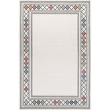 Well High-Low Modern Diamond Border Indoor/Outdoor Area Rug