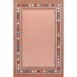 Well High-Low Modern Diamond Border Indoor/Outdoor Area Rug