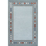 Well High-Low Modern Diamond Border Indoor/Outdoor Area Rug