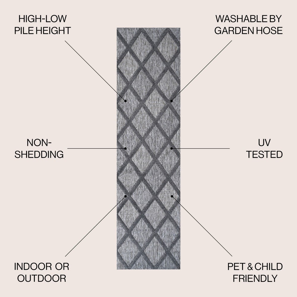 Oswald diamond Trellis Indoor/outdoor Area Rug