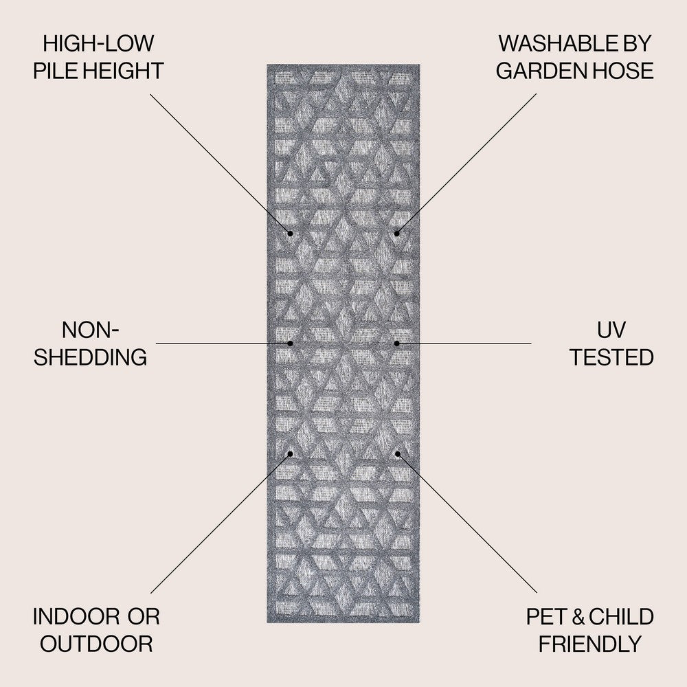 Celia neutral Geometric Indoor/outdoor Area Rug