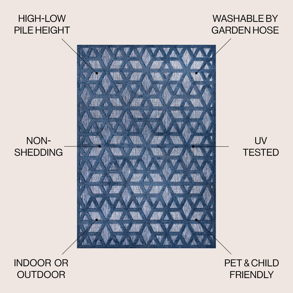 Celia neutral Geometric Indoor/outdoor Area Rug