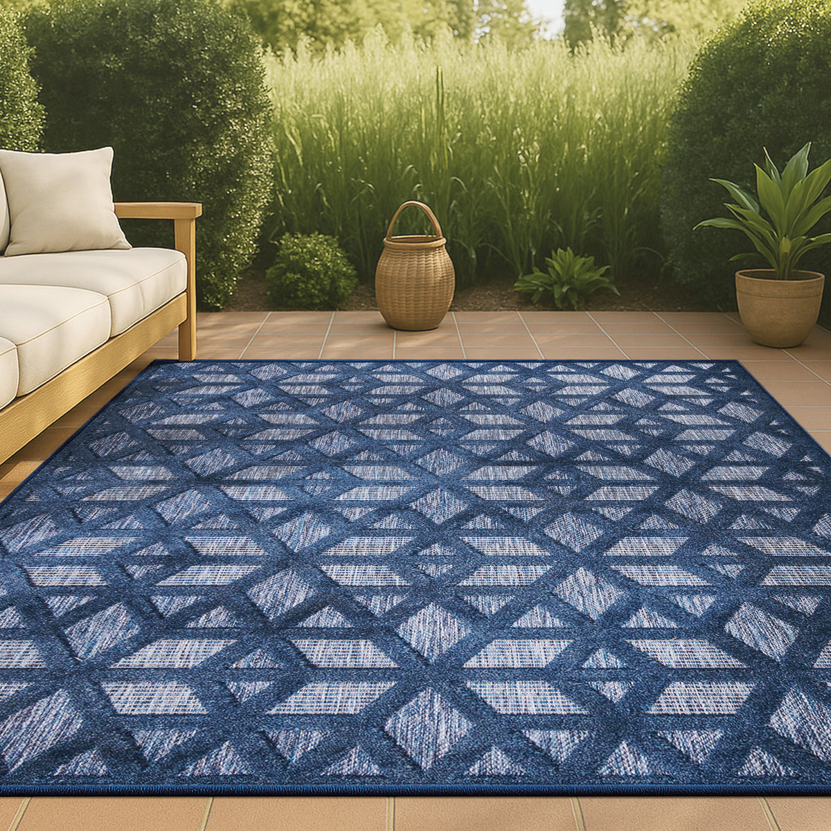 Celia neutral Geometric Indoor/outdoor Area Rug