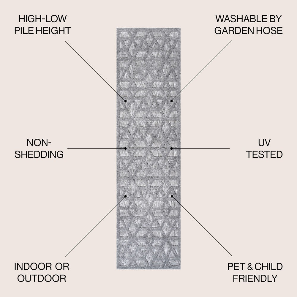 Celia neutral Geometric Indoor/outdoor Area Rug