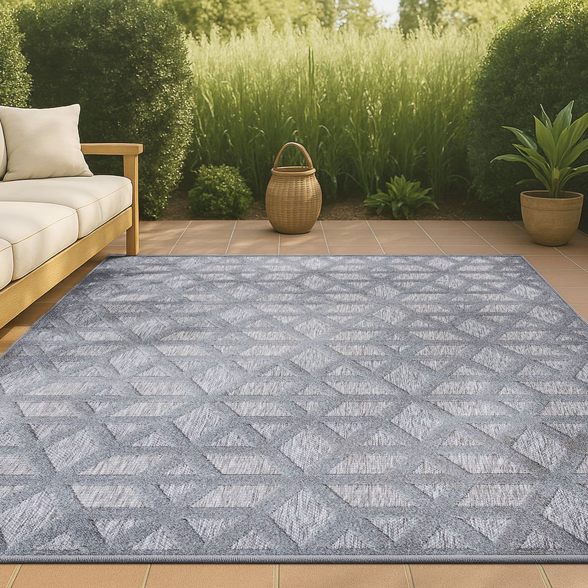 Celia neutral Geometric Indoor/outdoor Area Rug