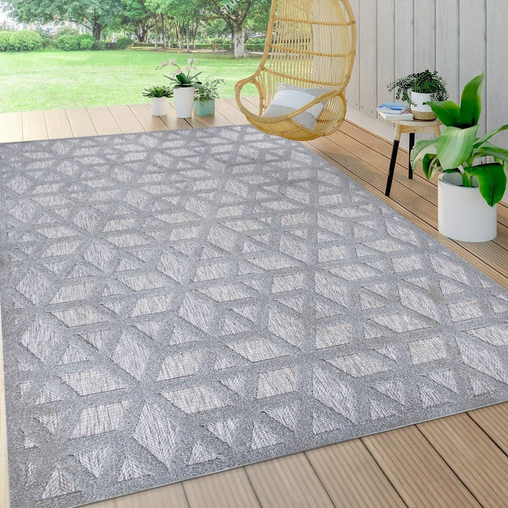 Celia neutral Geometric Indoor/outdoor Area Rug