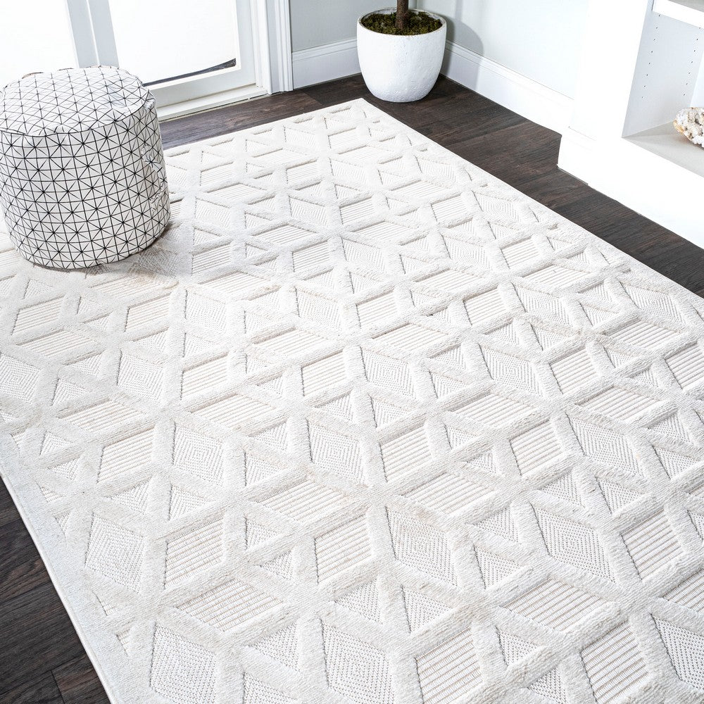 Celia neutral Geometric Indoor/outdoor Area Rug