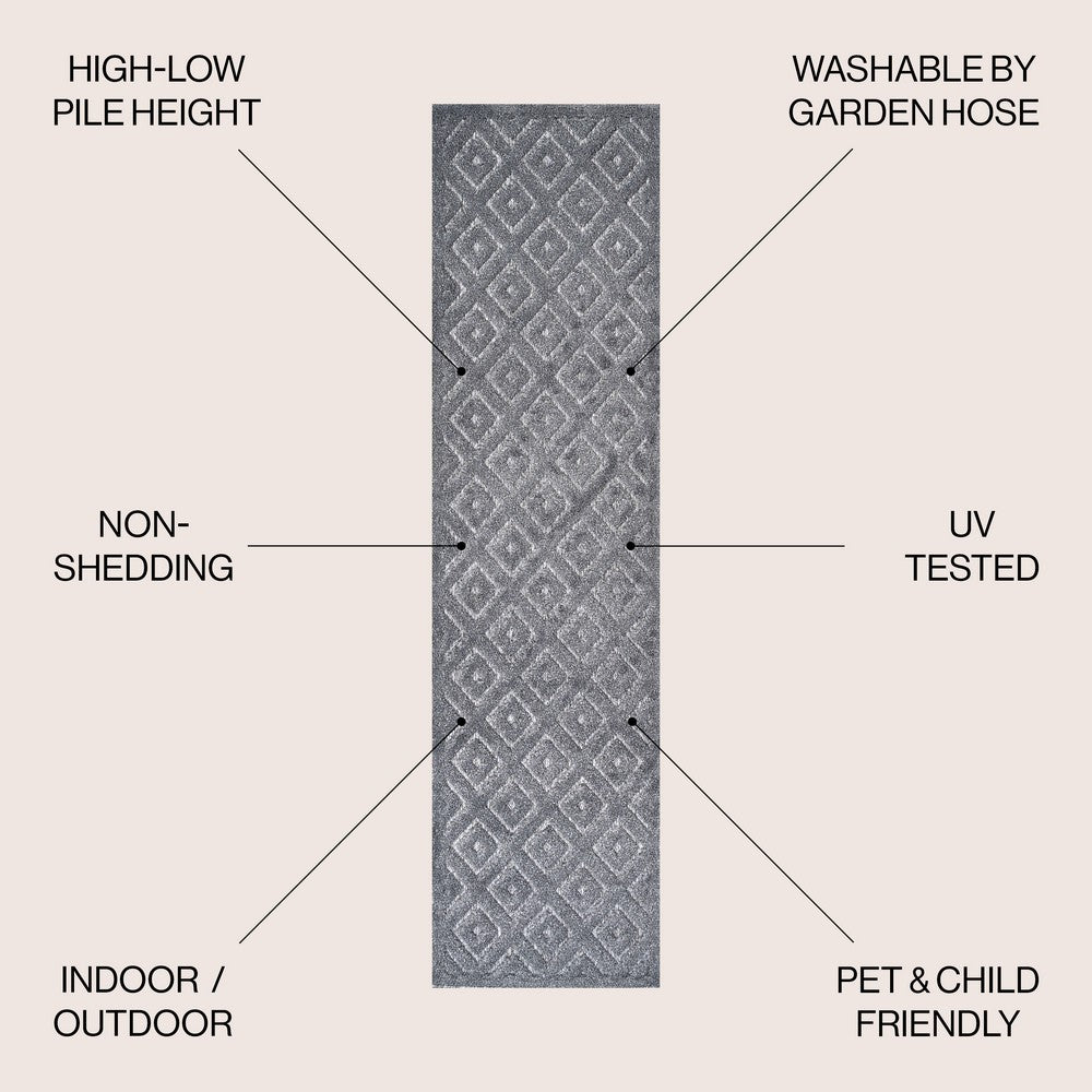 Zachariah neutral Diamond Trellis Indoor/outdoor Area Rug