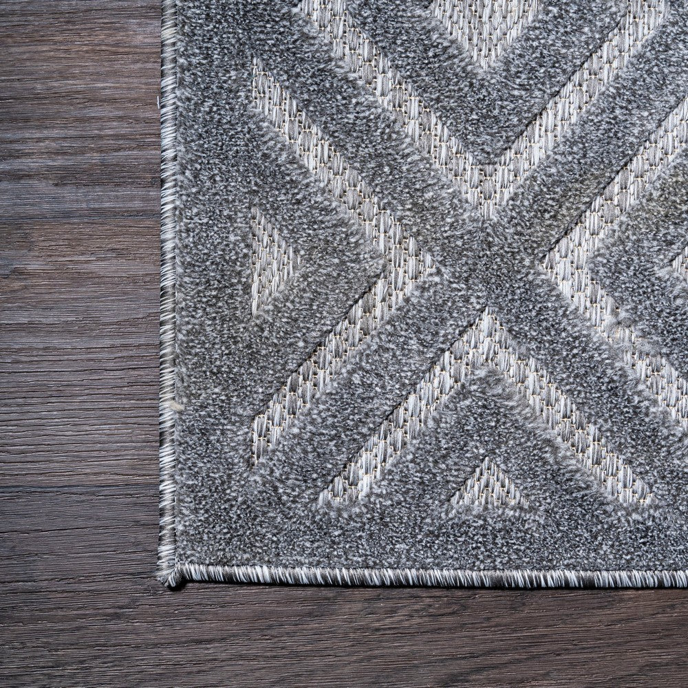 Zachariah neutral Diamond Trellis Indoor/outdoor Area Rug