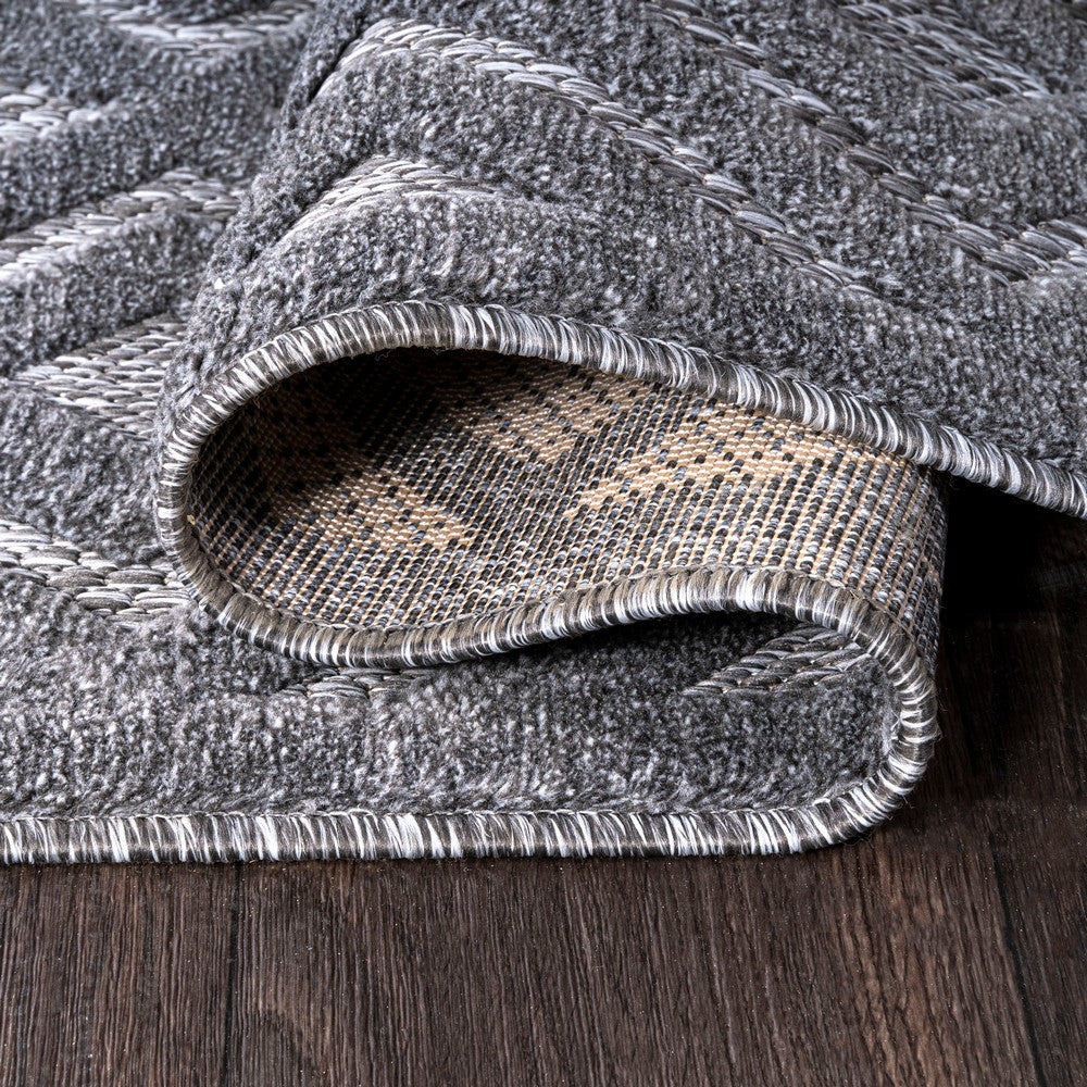 Zachariah neutral Diamond Trellis Indoor/outdoor Area Rug