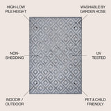 Zachariah neutral Diamond Trellis Indoor/outdoor Area Rug