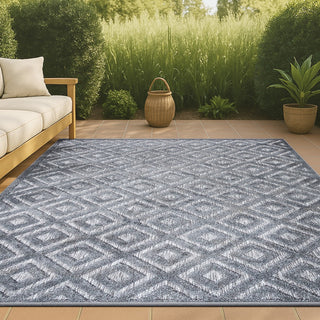 Zachariah neutral Diamond Trellis Indoor/outdoor Area Rug