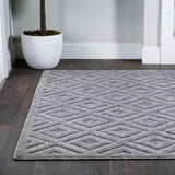 Zachariah neutral Diamond Trellis Indoor/outdoor Area Rug