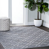 Zachariah neutral Diamond Trellis Indoor/outdoor Area Rug