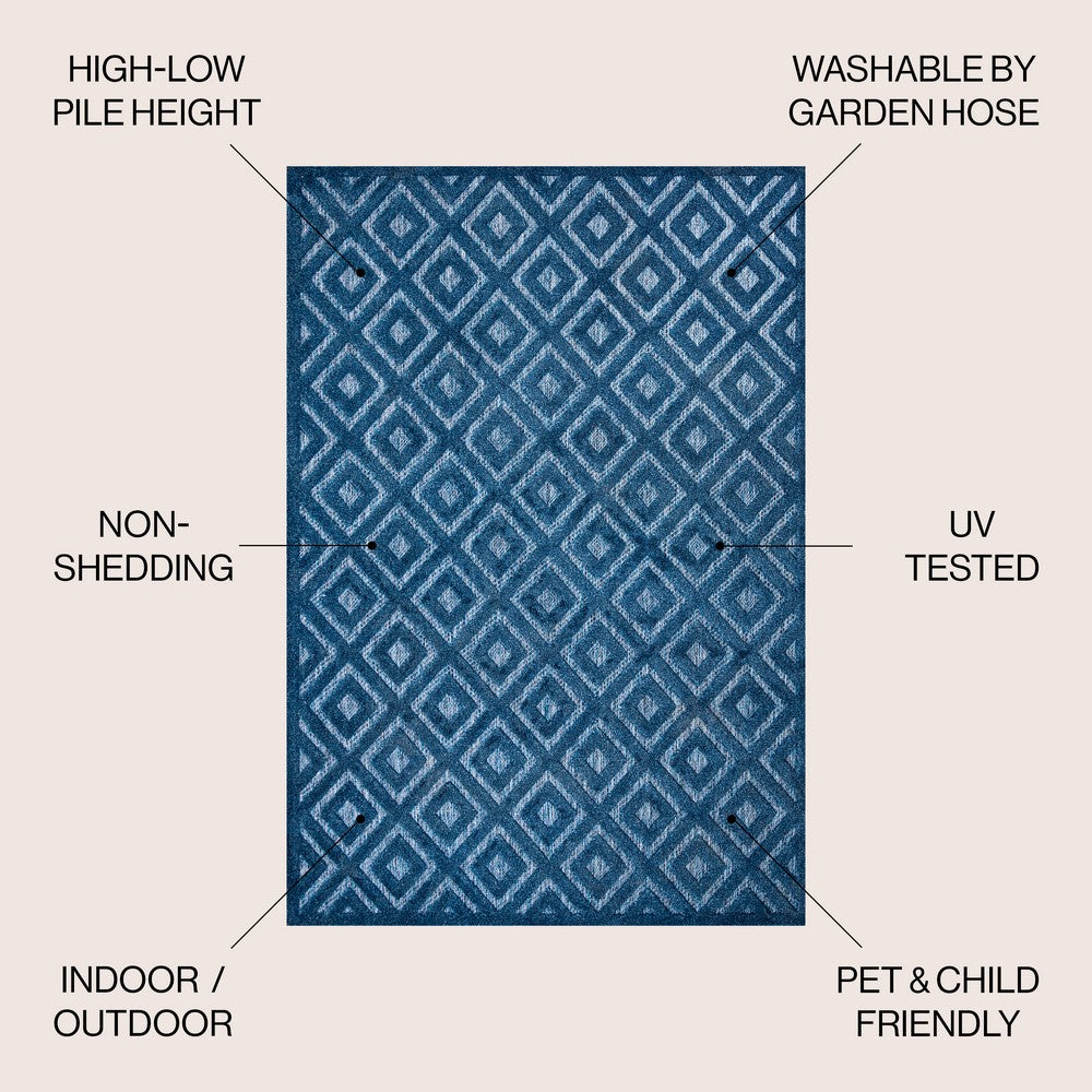 Zachariah neutral Diamond Trellis Indoor/outdoor Area Rug