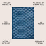 Zachariah neutral Diamond Trellis Indoor/outdoor Area Rug