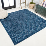 Zachariah neutral Diamond Trellis Indoor/outdoor Area Rug
