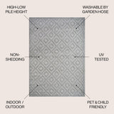 Zachariah neutral Diamond Trellis Indoor/outdoor Area Rug