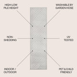 Zachariah neutral Diamond Trellis Indoor/outdoor Area Rug