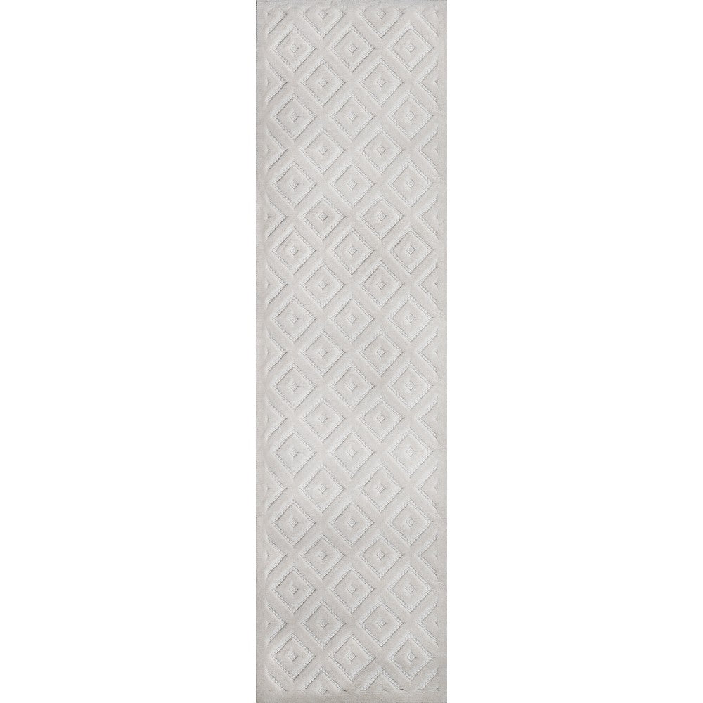 Zachariah neutral Diamond Trellis Indoor/outdoor Area Rug