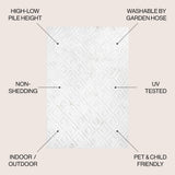 Zachariah neutral Diamond Trellis Indoor/outdoor Area Rug