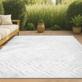 Zachariah neutral Diamond Trellis Indoor/outdoor Area Rug