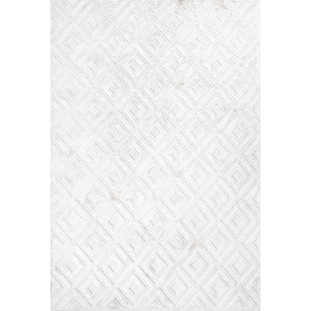 Zachariah neutral Diamond Trellis Indoor/outdoor Area Rug