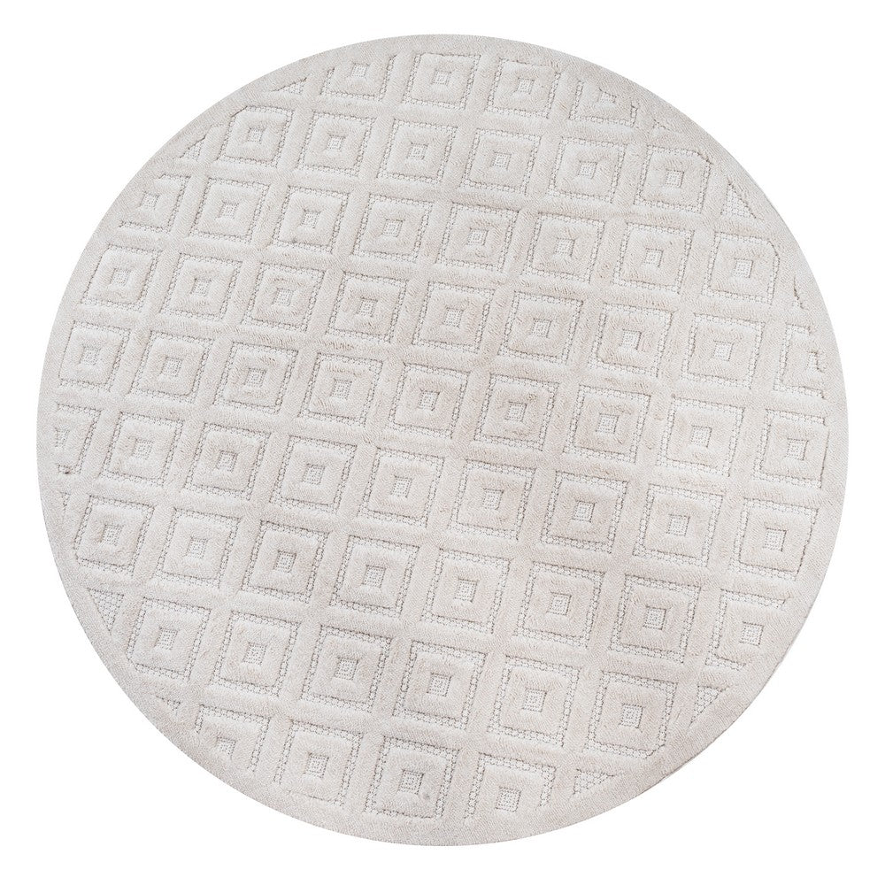 Zachariah neutral Diamond Trellis Indoor/outdoor Area Rug