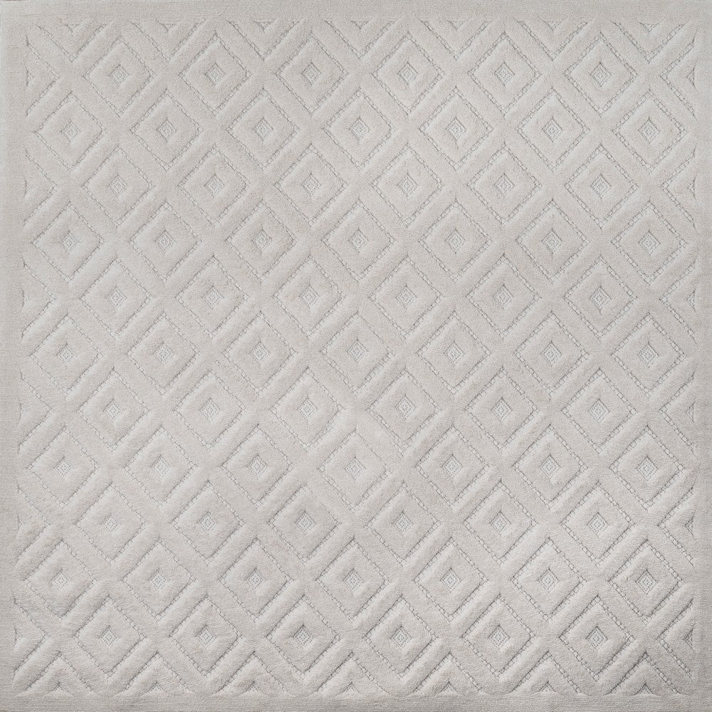 Zachariah neutral Diamond Trellis Indoor/outdoor Area Rug