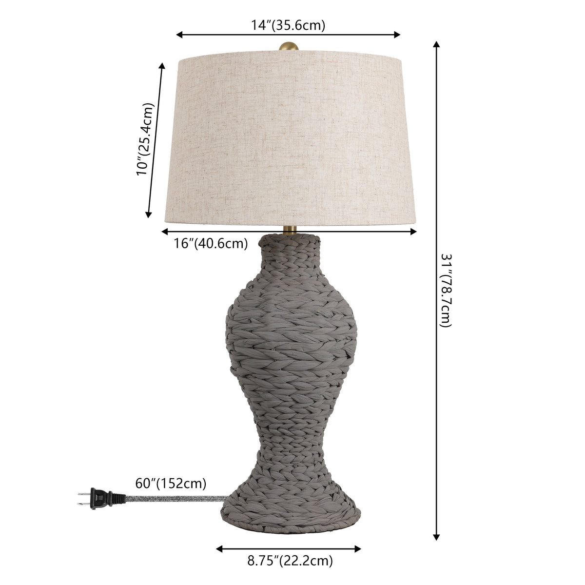Kyla 31" Seagrass Weave LED Table Lamp