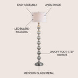 Royal 60.5" Glass/Metal LED Floor Lamp